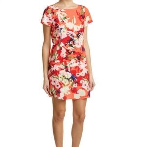 Yumi Kim Elana Floral Zipper Vermillion Bloom Dress. Size XS